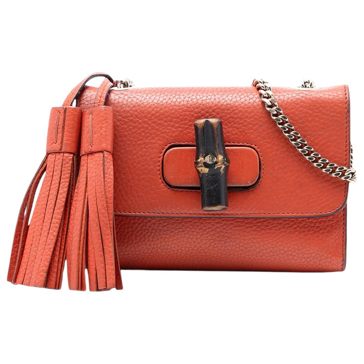 Bamboo leather crossbody bag