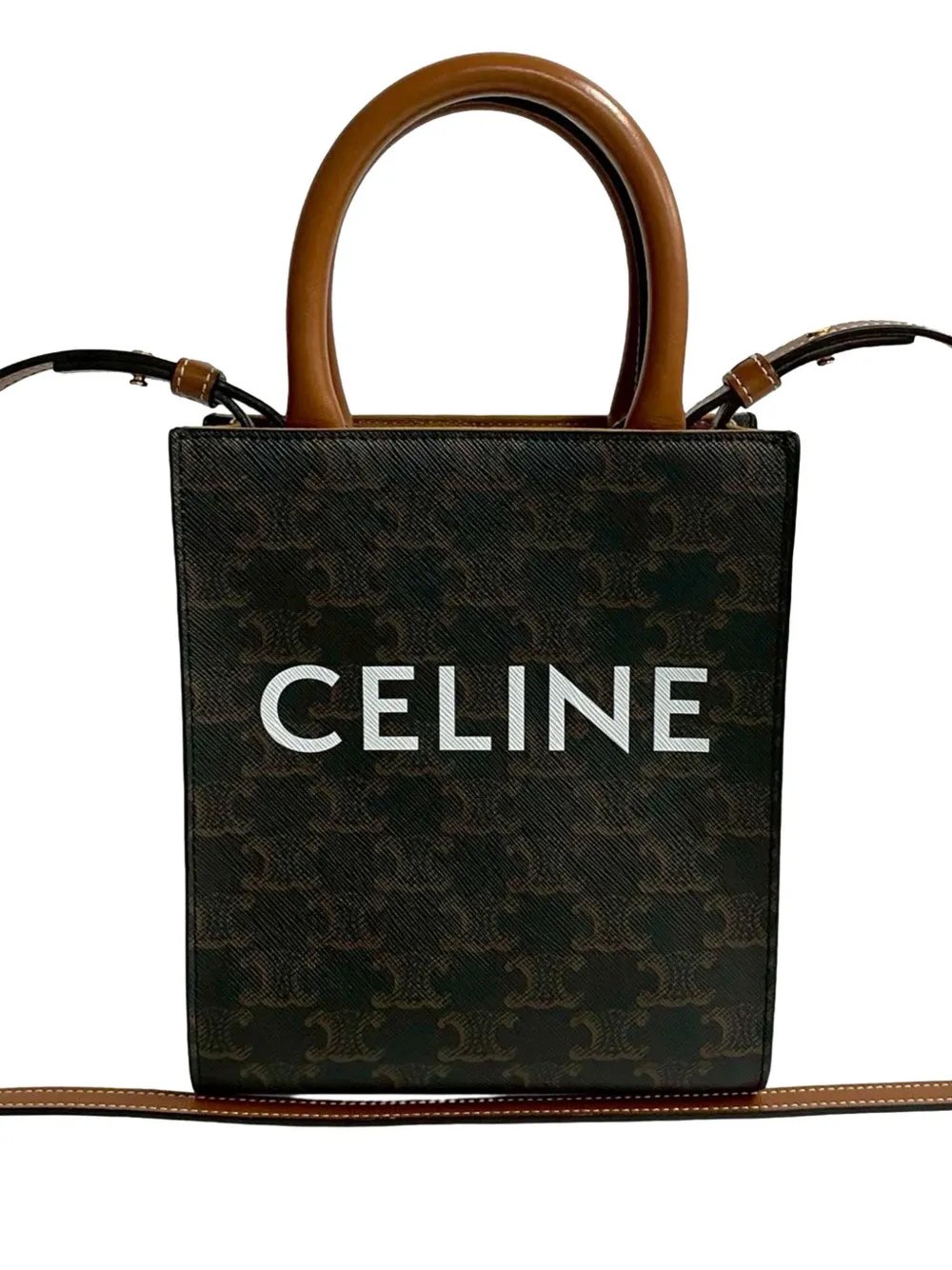 2021 Mini Triomphe Coated Canvas Vertical Cabas satchel