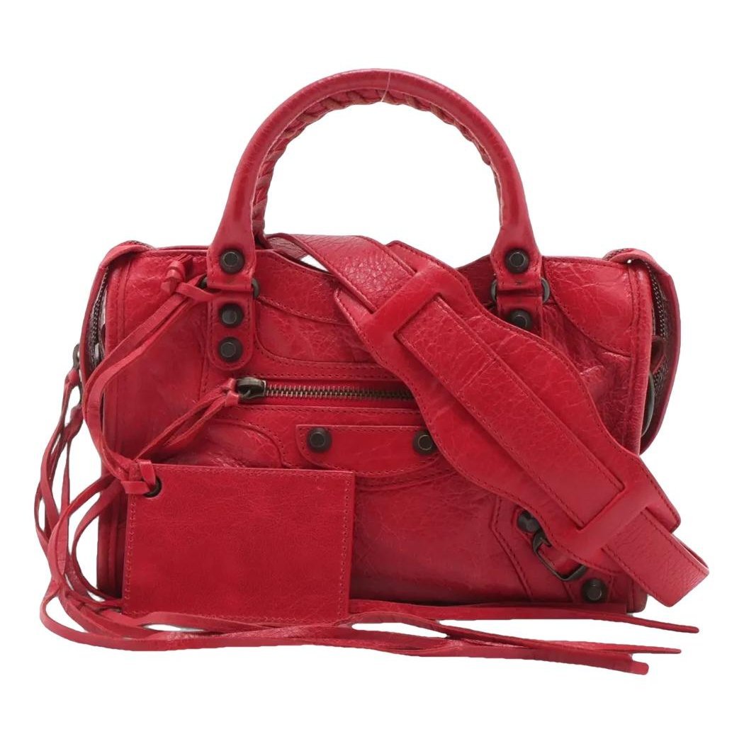 City leather handbag