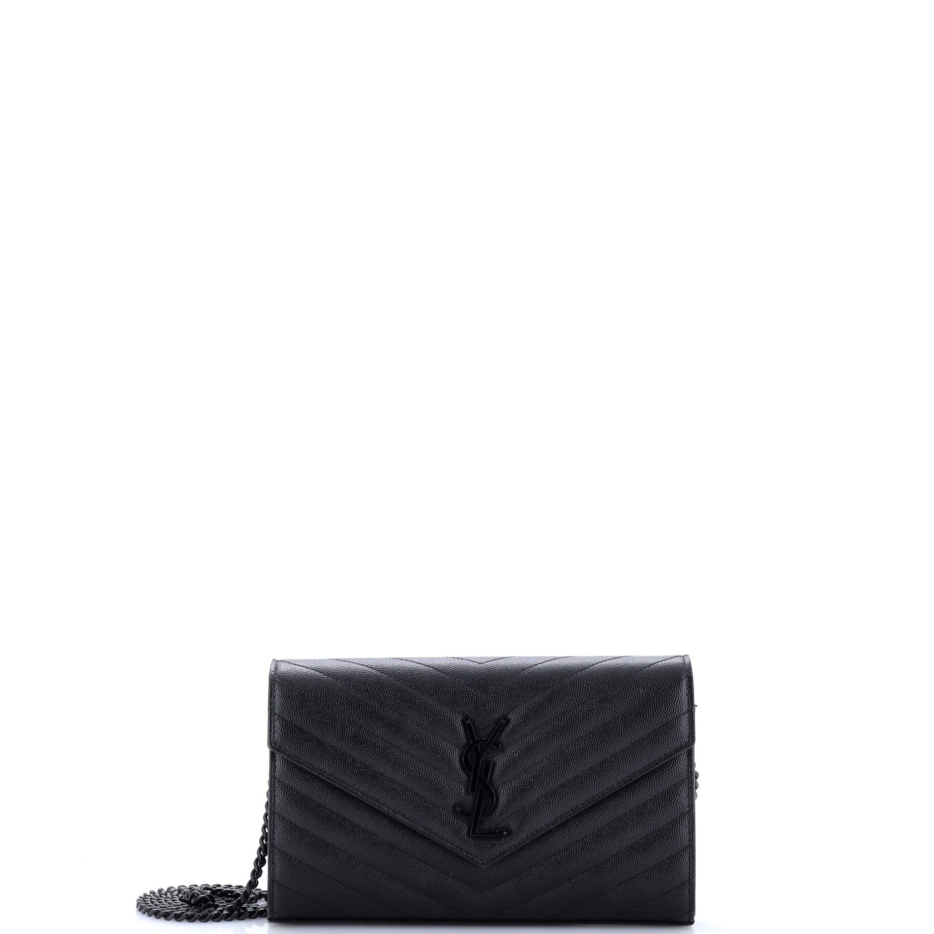 Classic Monogram Wallet on Chain Matelasse Chevron Leather Medium