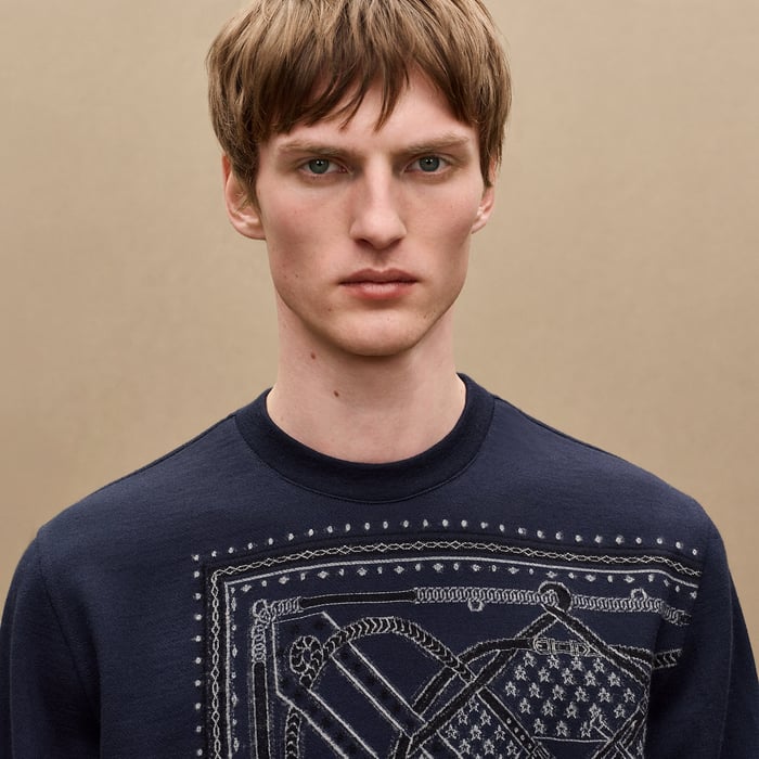 Bleu Nuit "Parcours Sans Faute Bandana" Crewneck Sweater