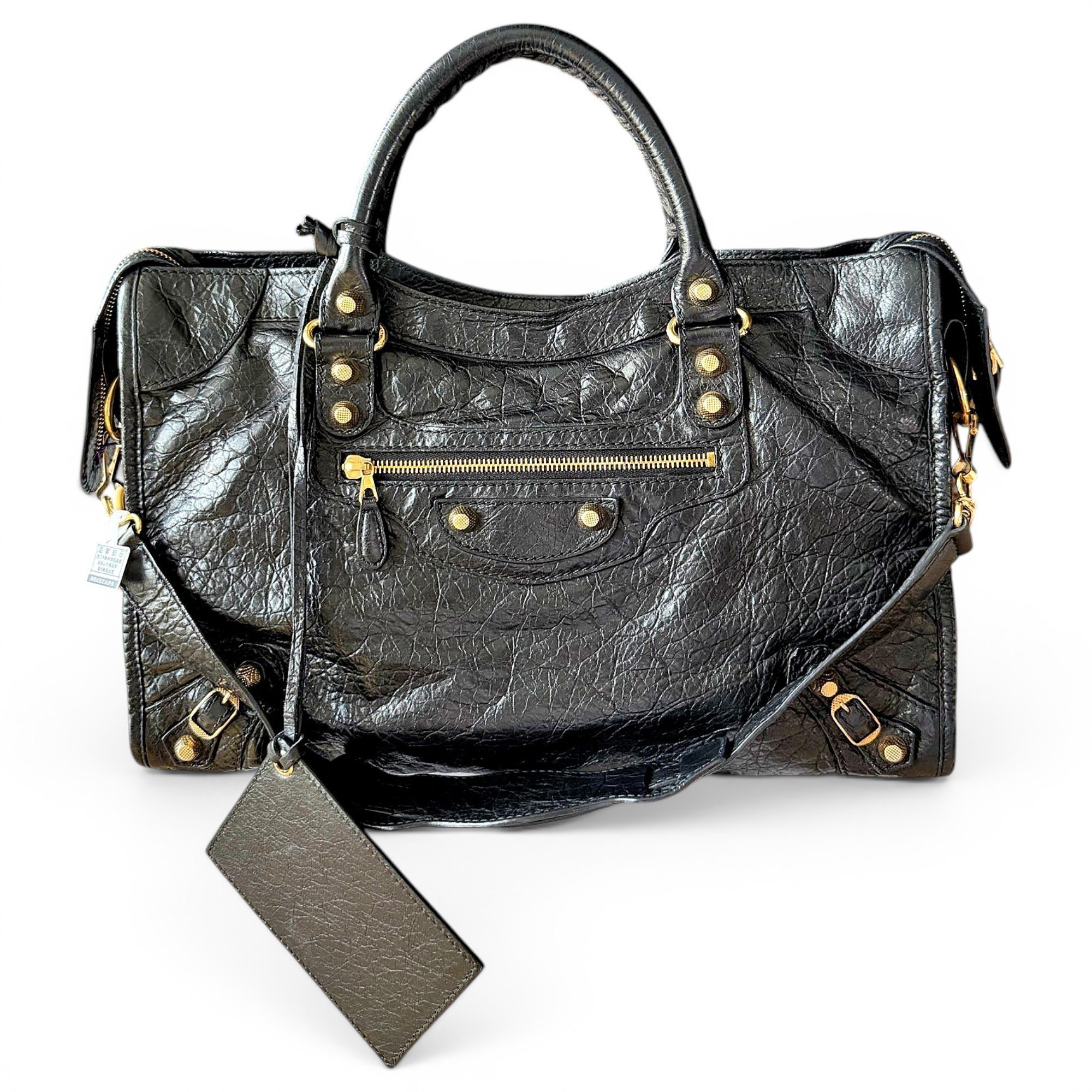 City leather handbag