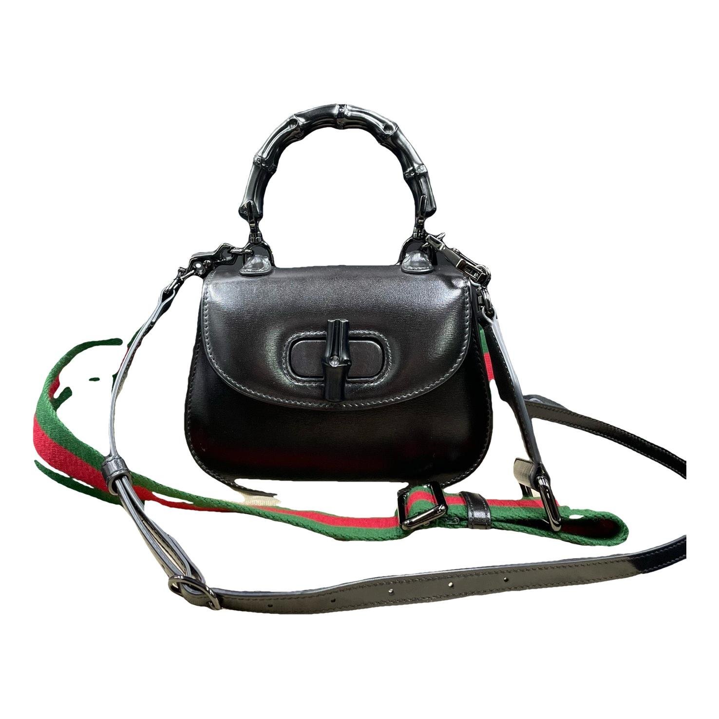 Convertible Bamboo Top Handle leather handbag