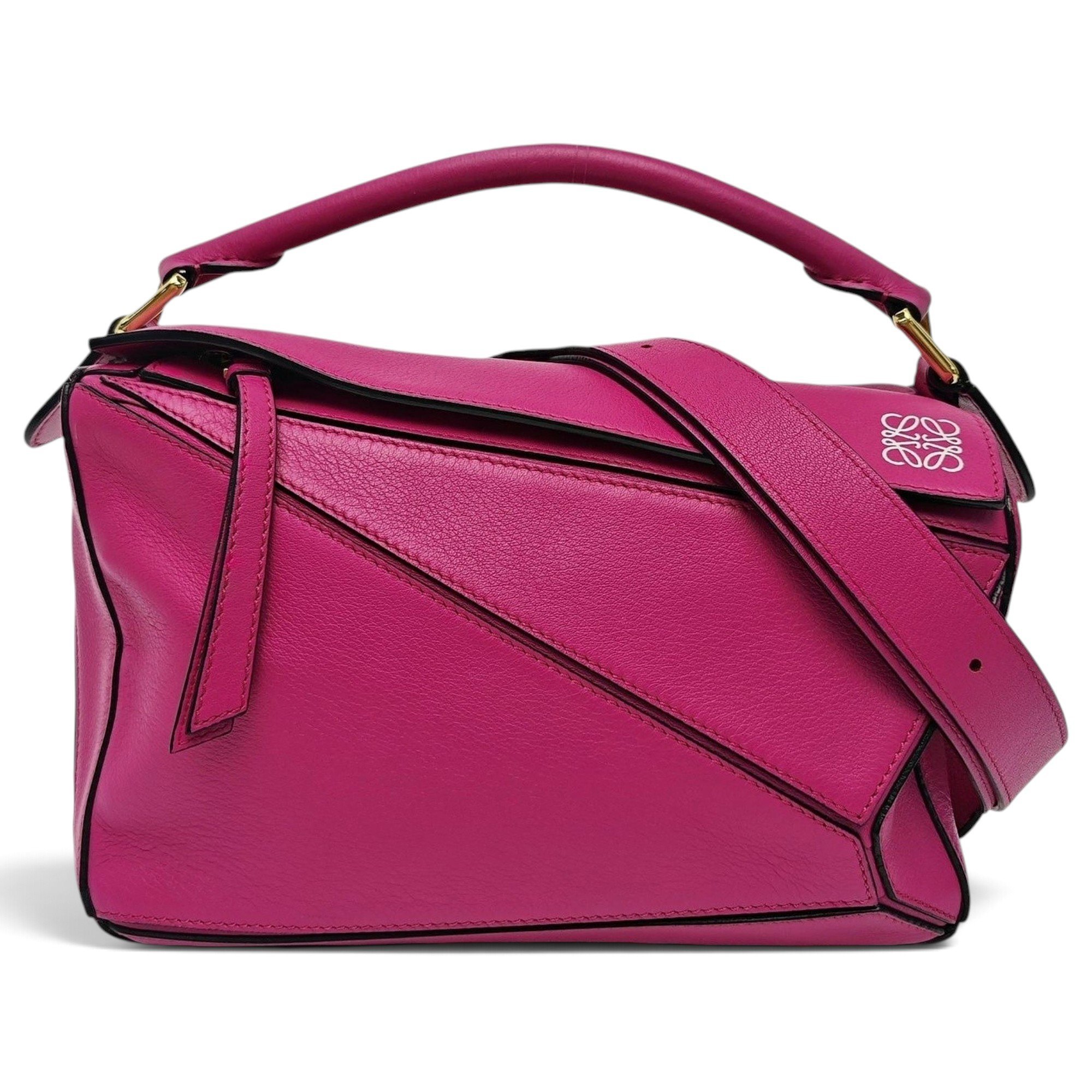 Puzzle leather handbag