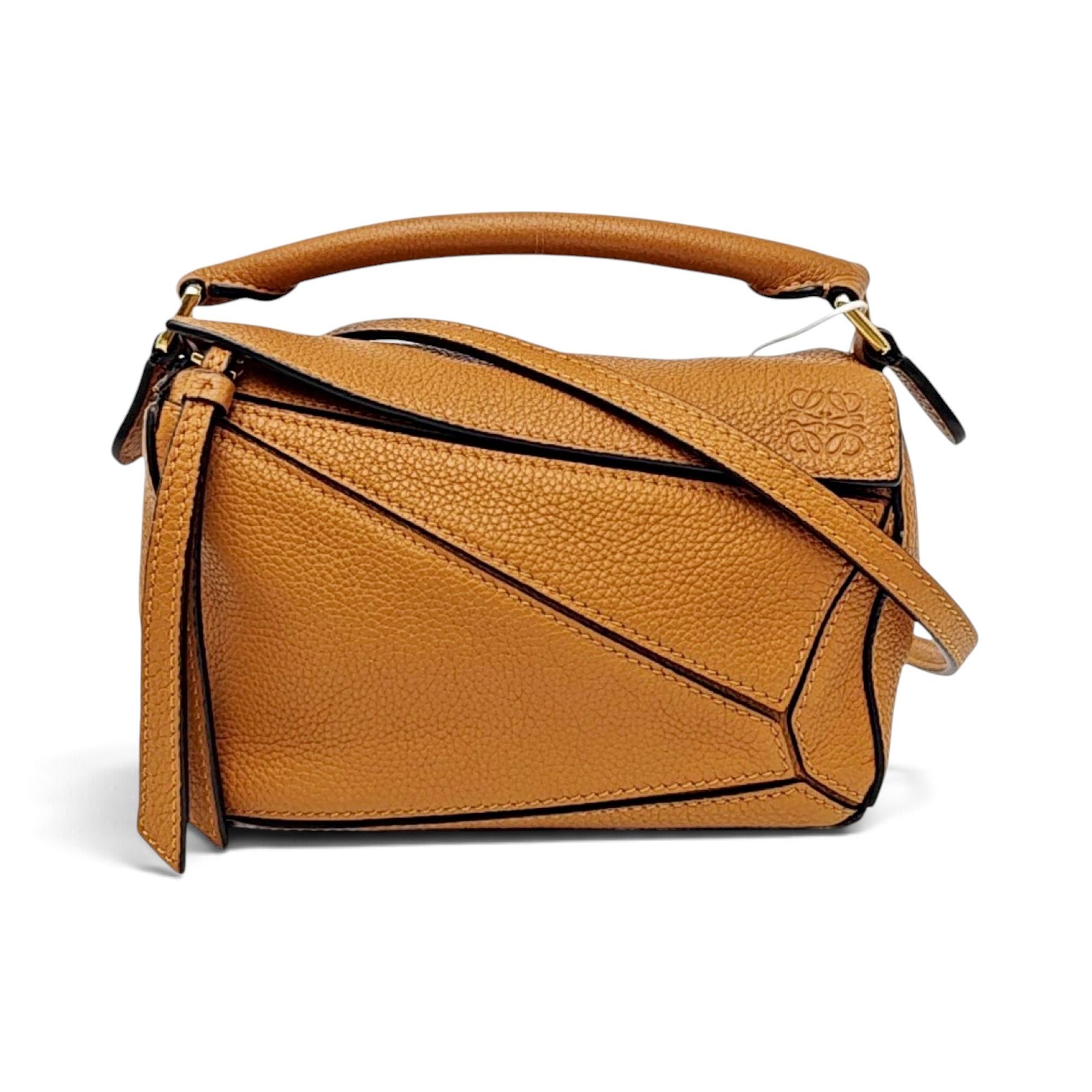 Puzzle leather handbag