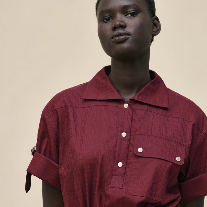 Rouge Bordeaux "Mosaique" Short-sleeve Dress