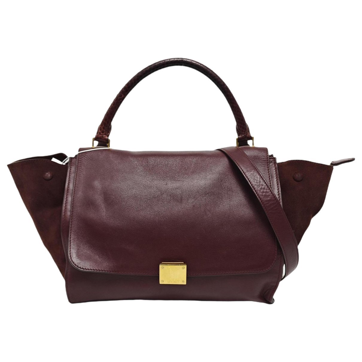 Trapèze leather handbag
