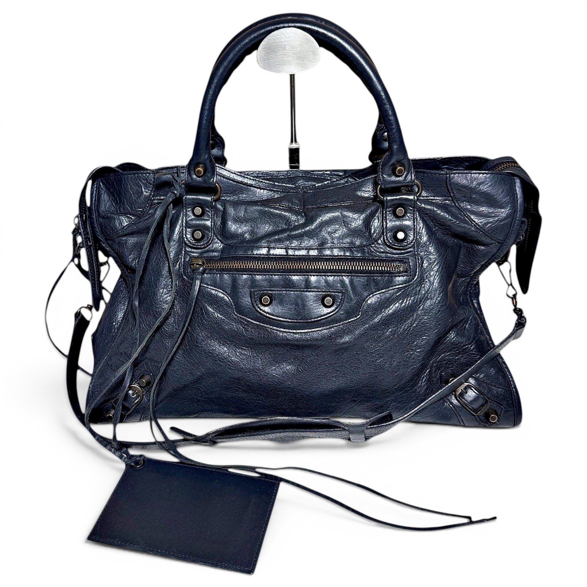 City leather handbag