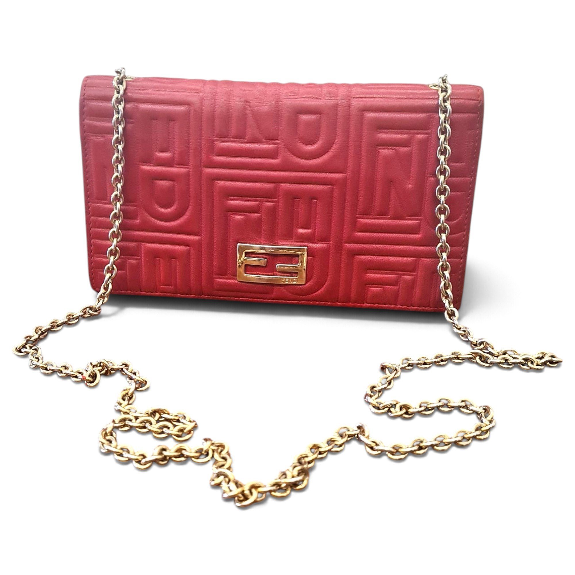 Wallet On Chain leather crossbody bag