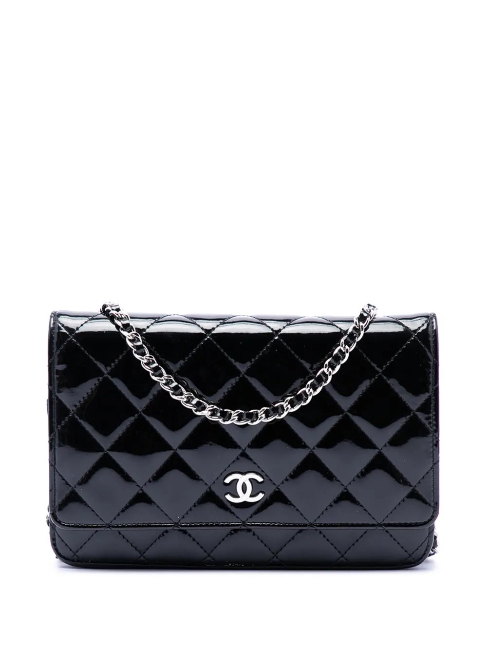 2010-2011 CC Quilted Patent Wallet On Chain crossbody bag
