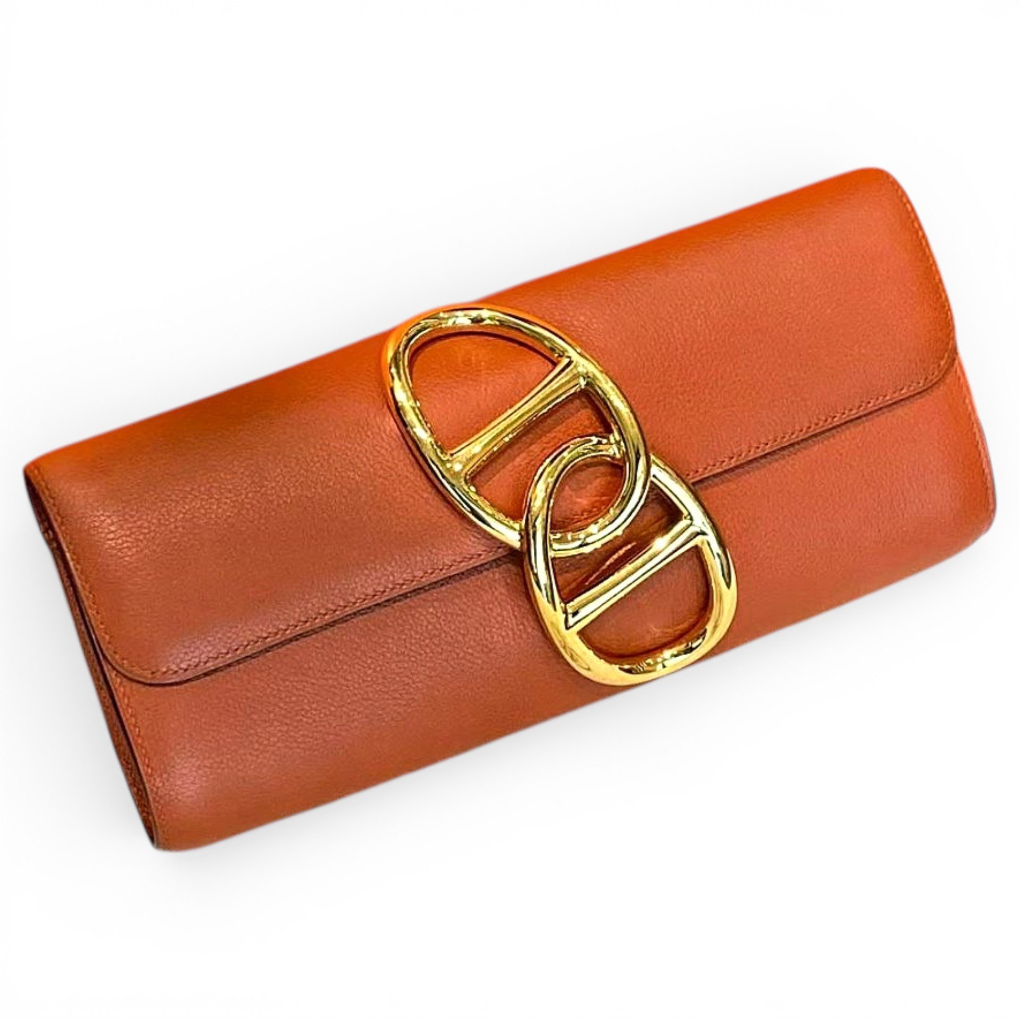 Leather clutch bag