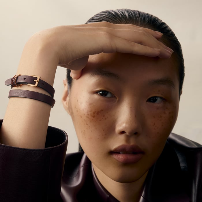 Bordeaux Pop H Double Tour Bracelet