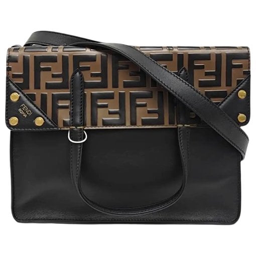 Flip leather handbag
