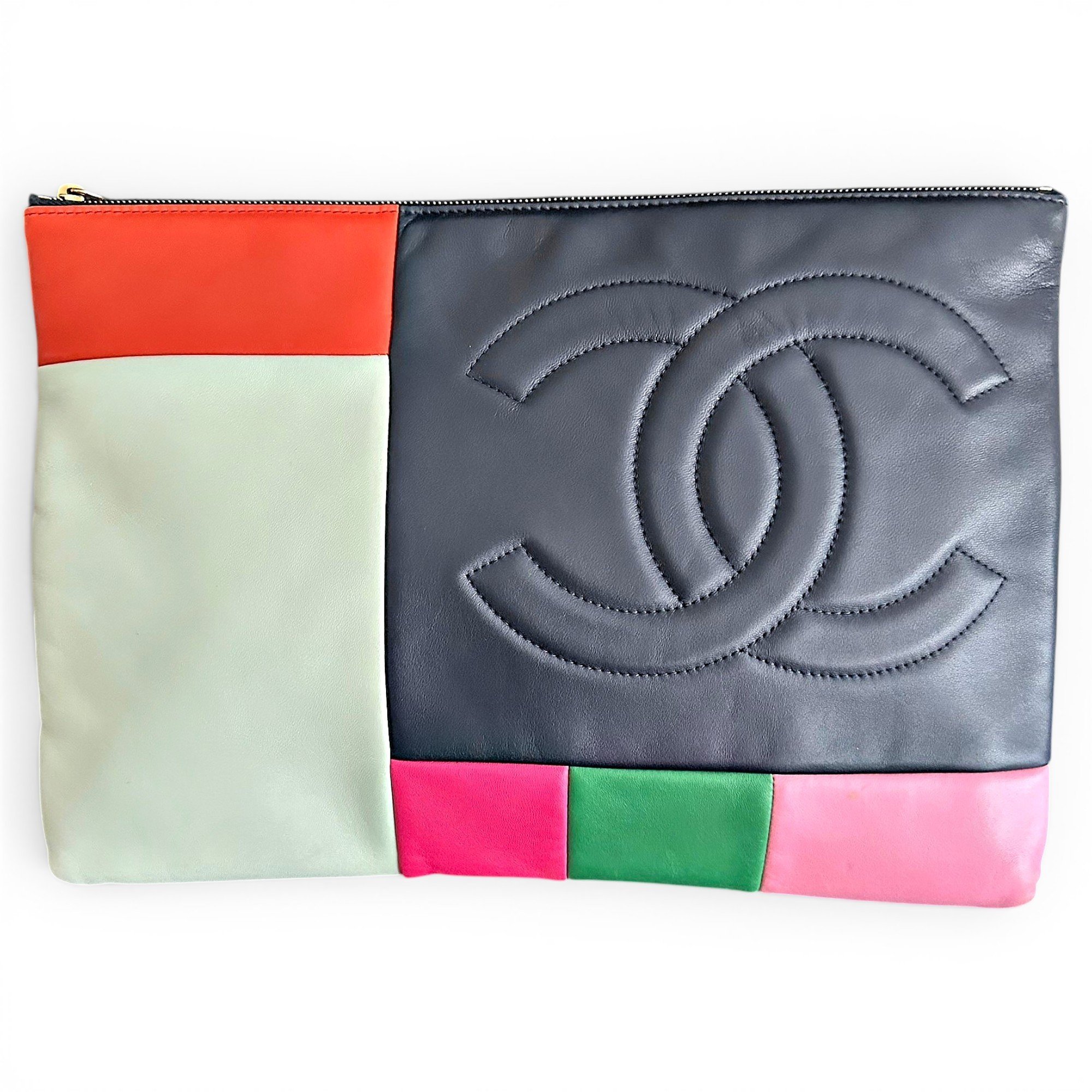 Leather clutch bag