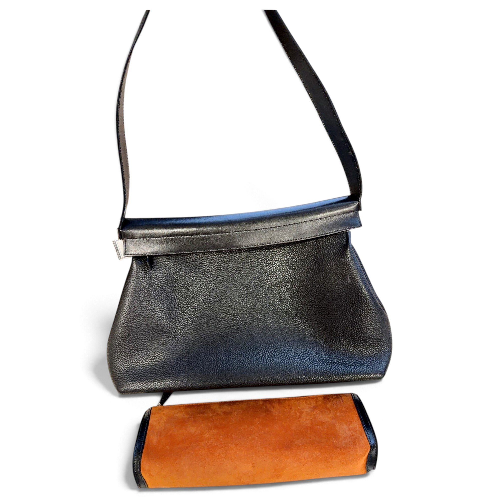 Hermes Tsako Handbag Noir Togo Leather