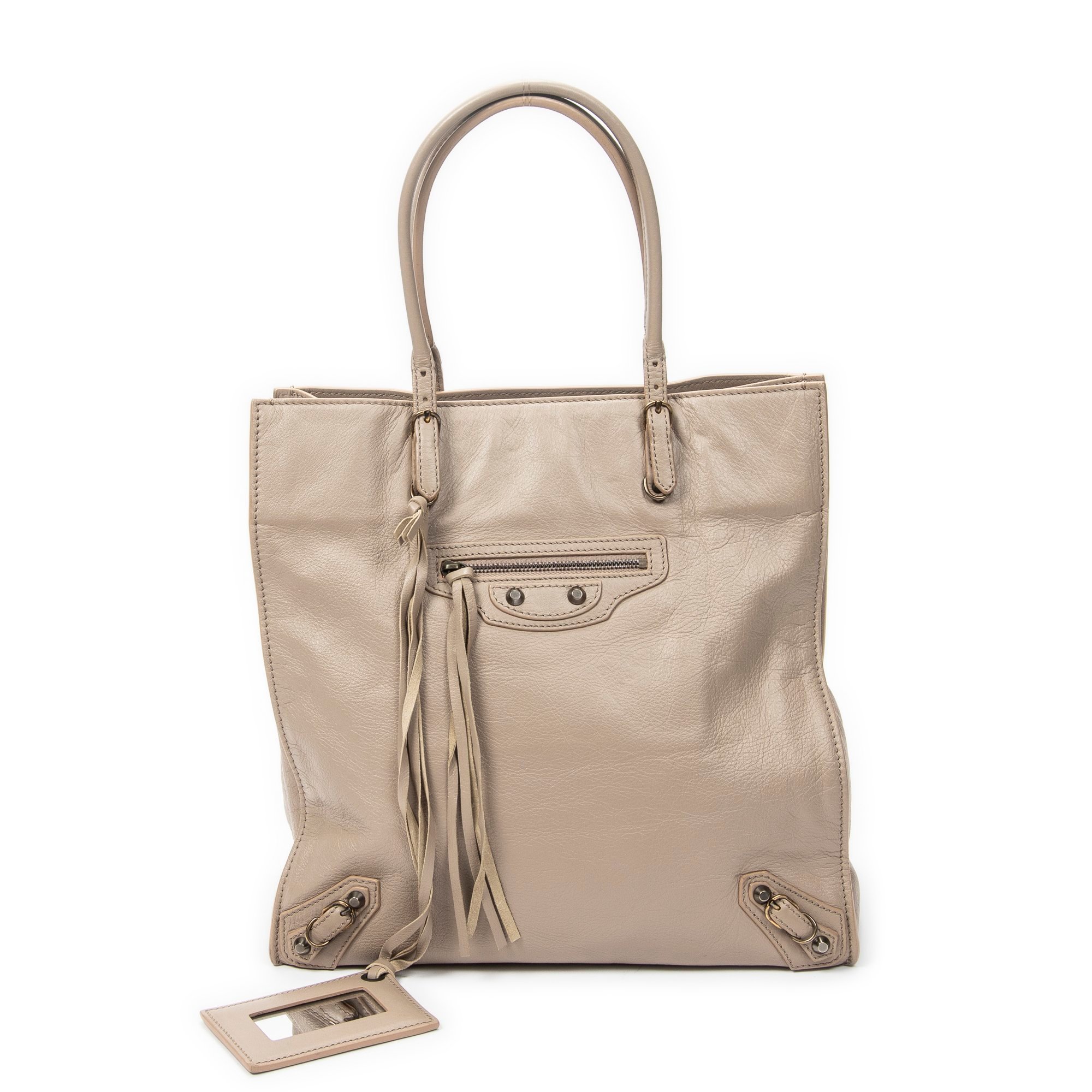 Papier leather handbag