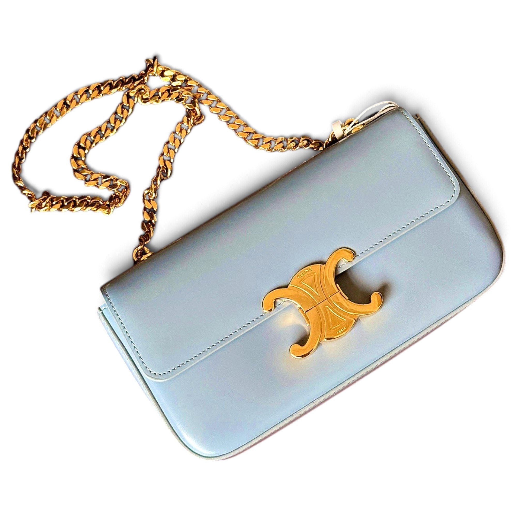 Triomphe chain leather crossbody bag