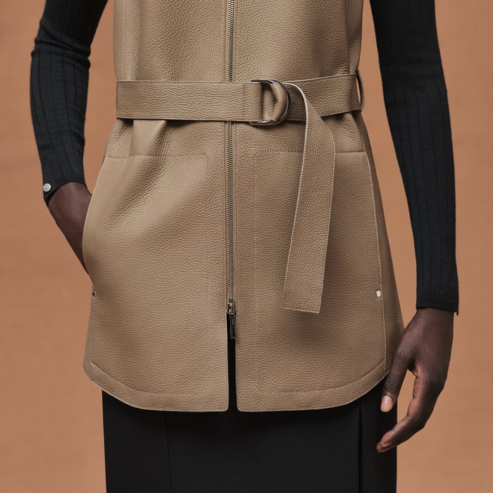Belted Long Vest