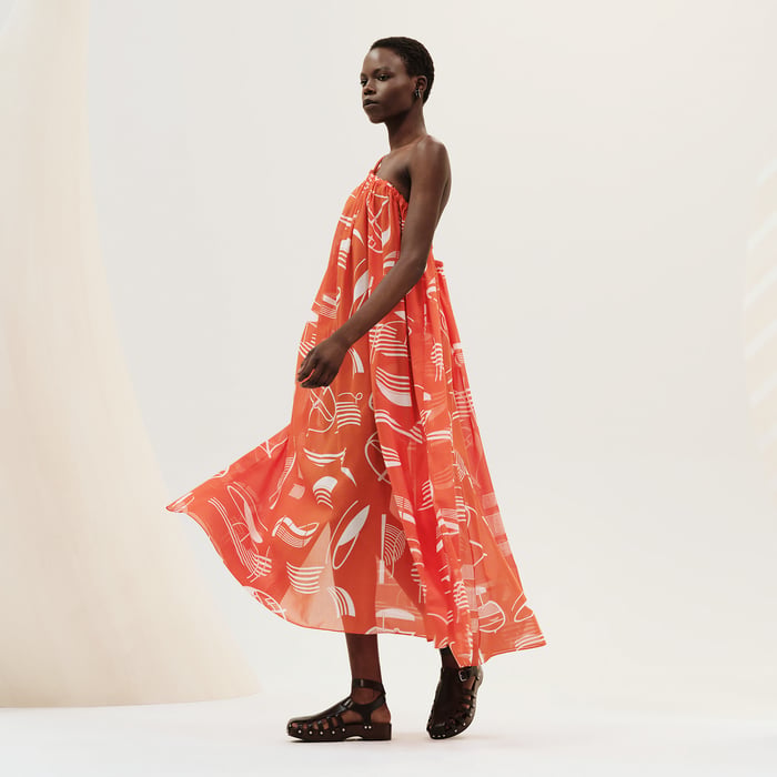 Orange Corail "Thalassa Tattoo" Beach Dress