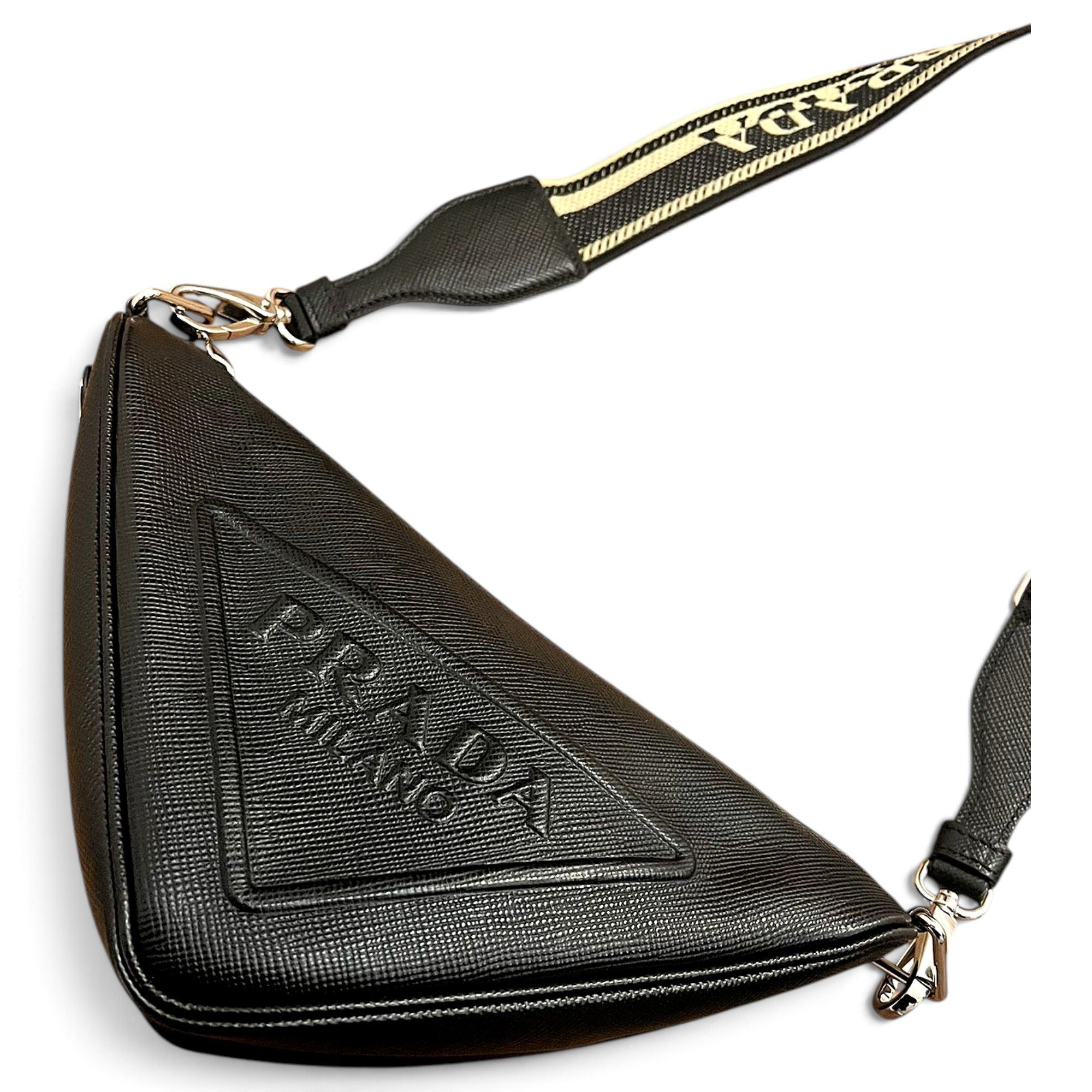 Triangle leather crossbody bag