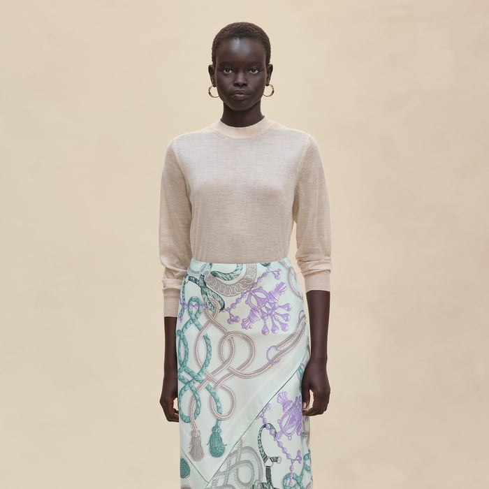Beige Glaise Cashmere Long-sleeve Sweater