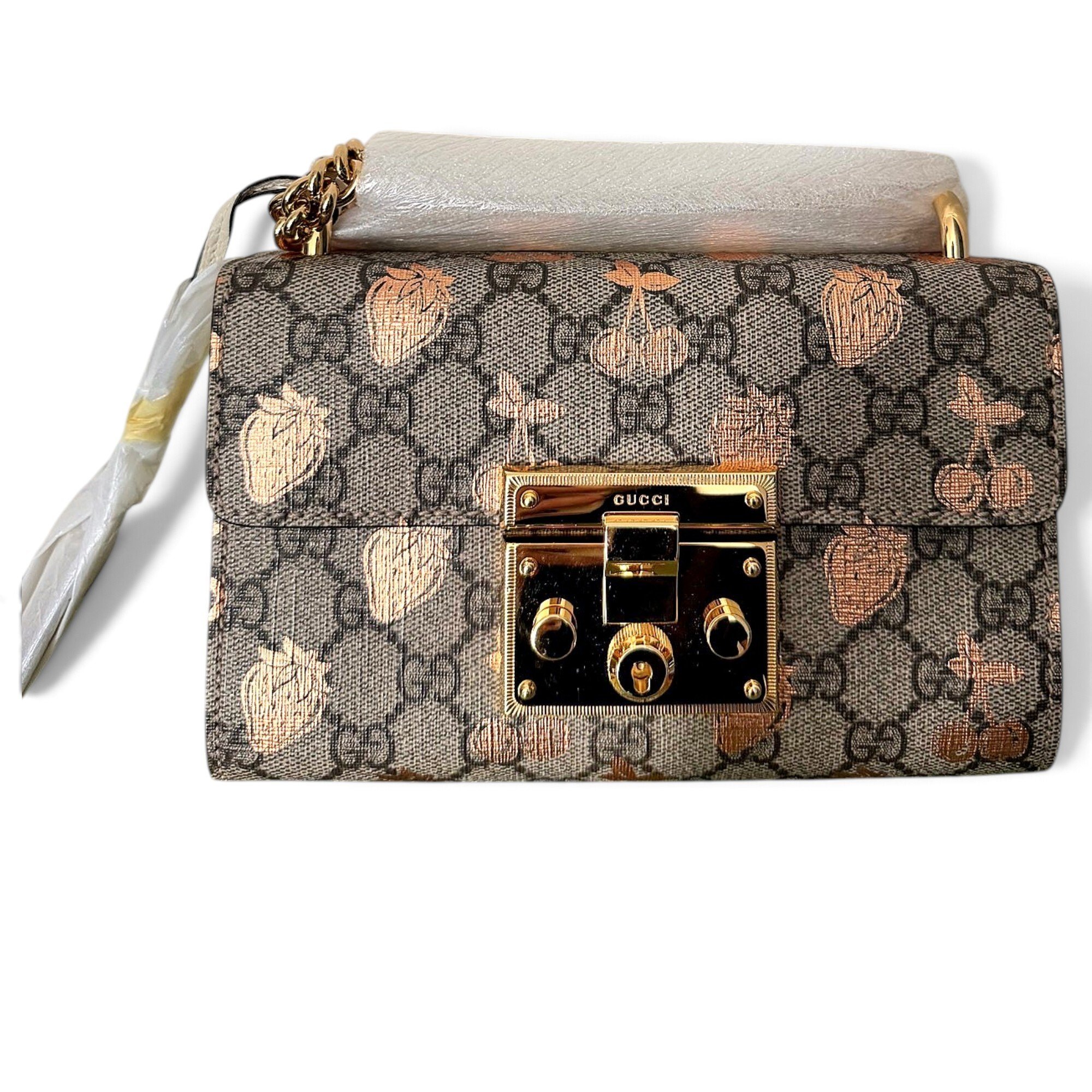 Padlock leather handbag
