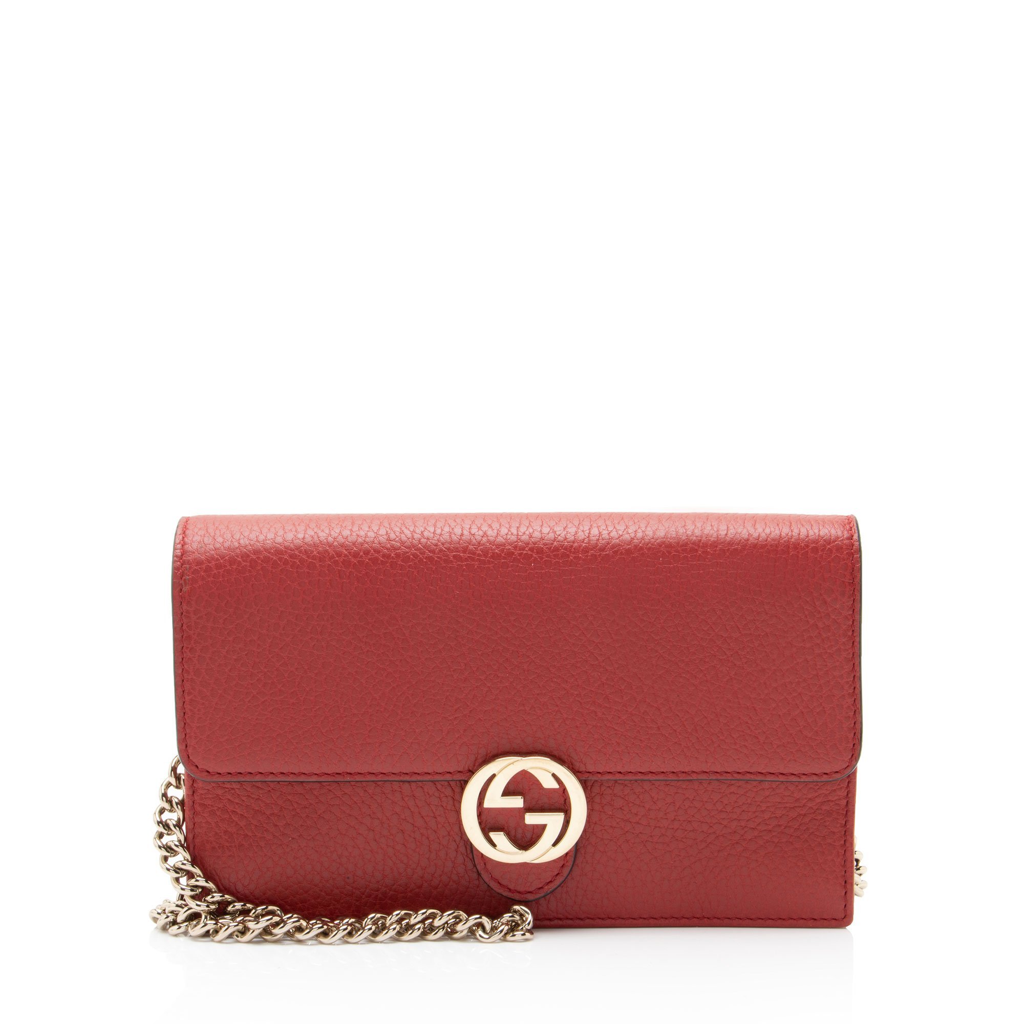Interlocking leather crossbody bag