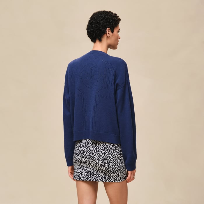 Bleu Outremer Cashmere Long-sleeve Cardigan