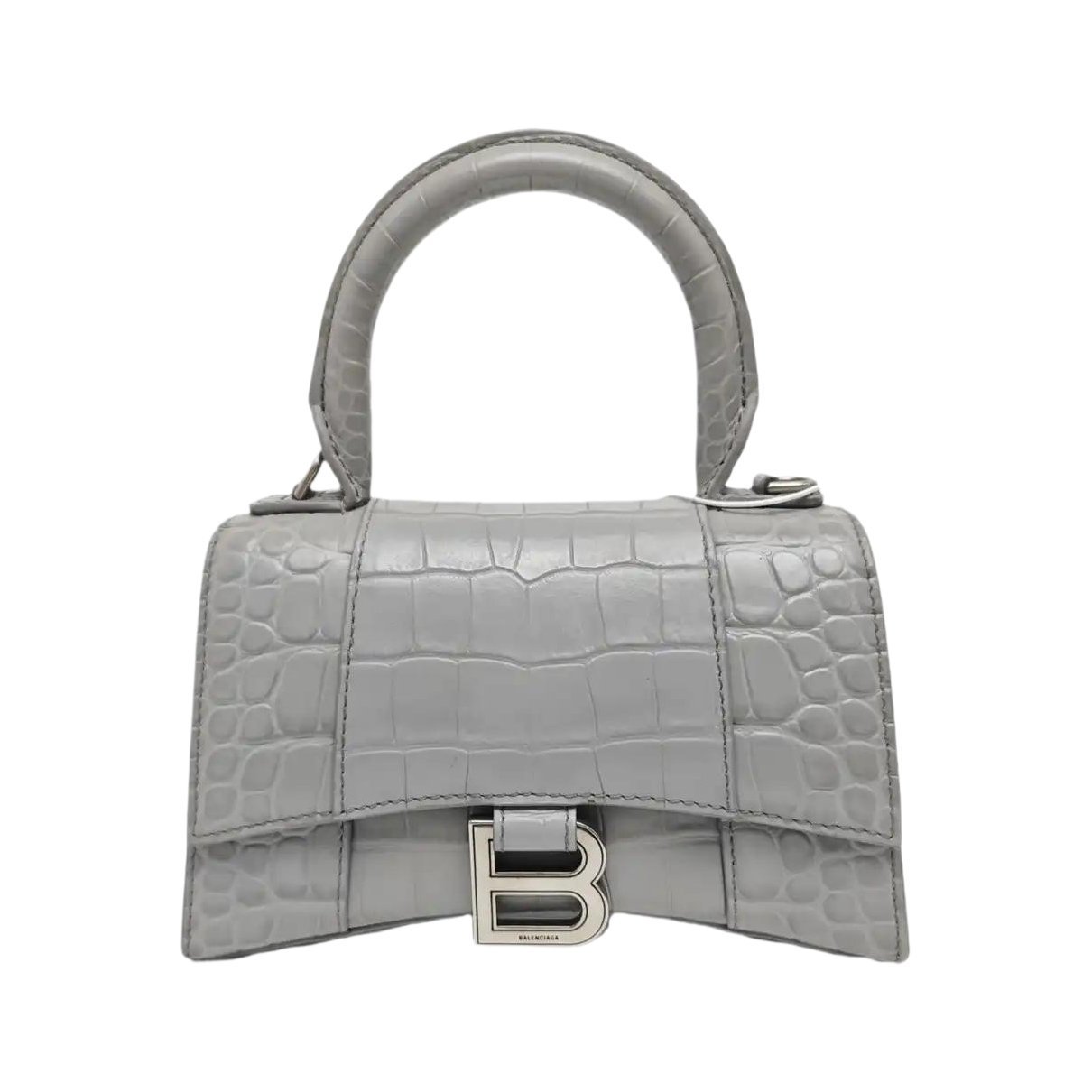 Hourglass leather handbag
