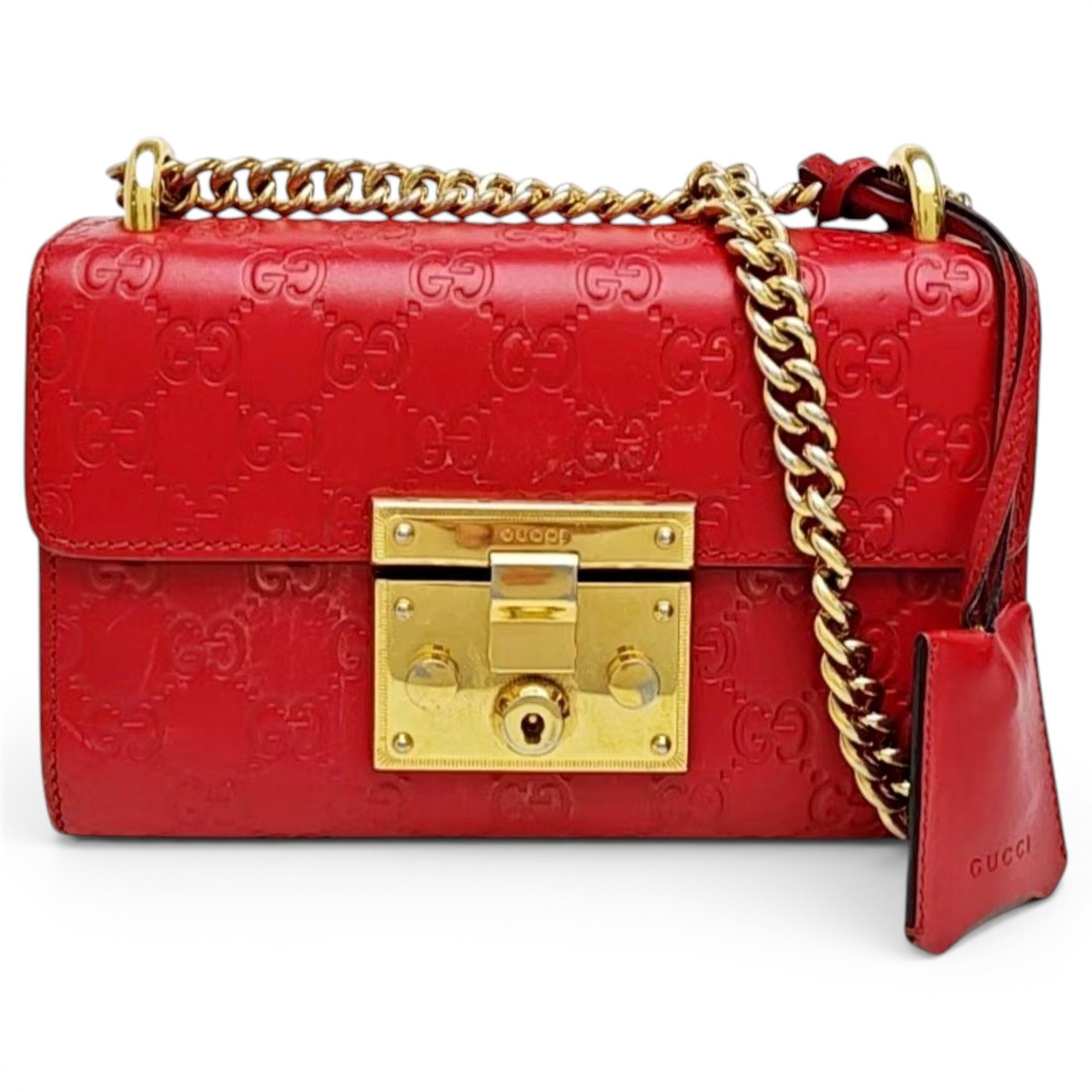 Padlock leather handbag