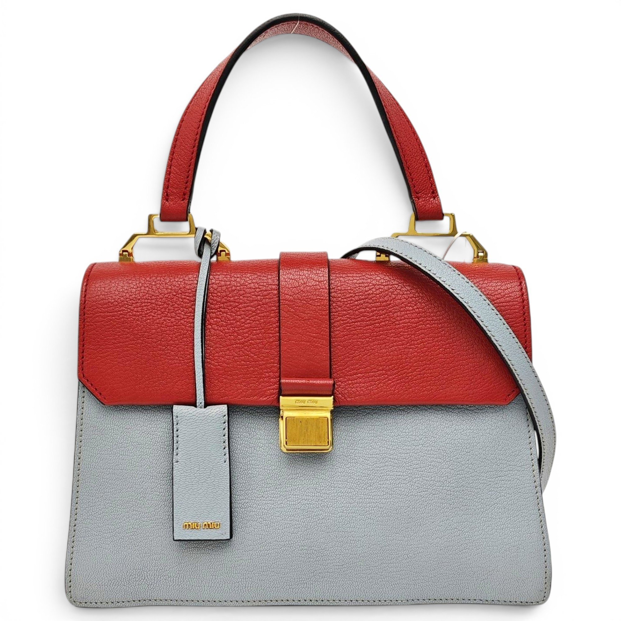 Madras leather crossbody bag