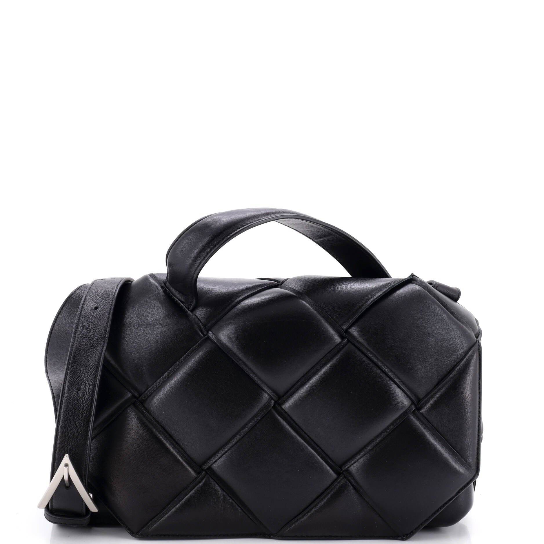 Top Handle Shoulder Bag Padded Maxi Intrecciato Leather