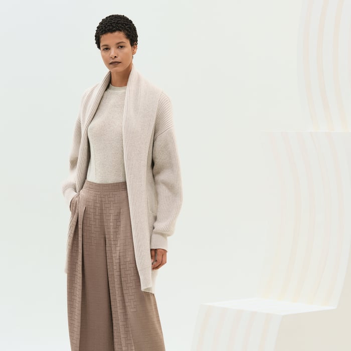 Beige Naturel Belted Coat