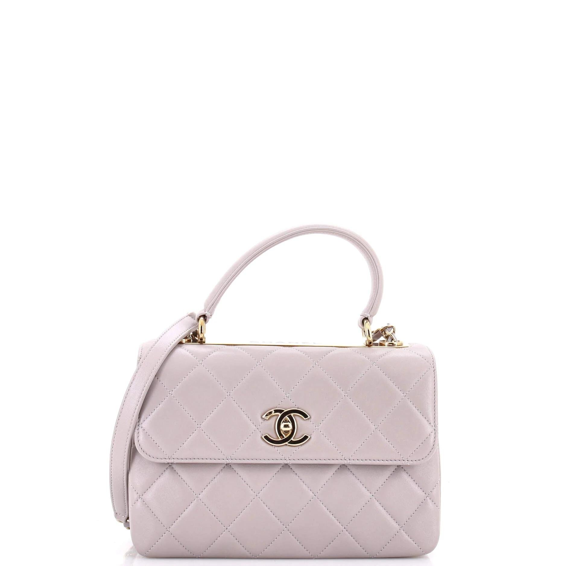 Trendy CC Top Handle leather handbag