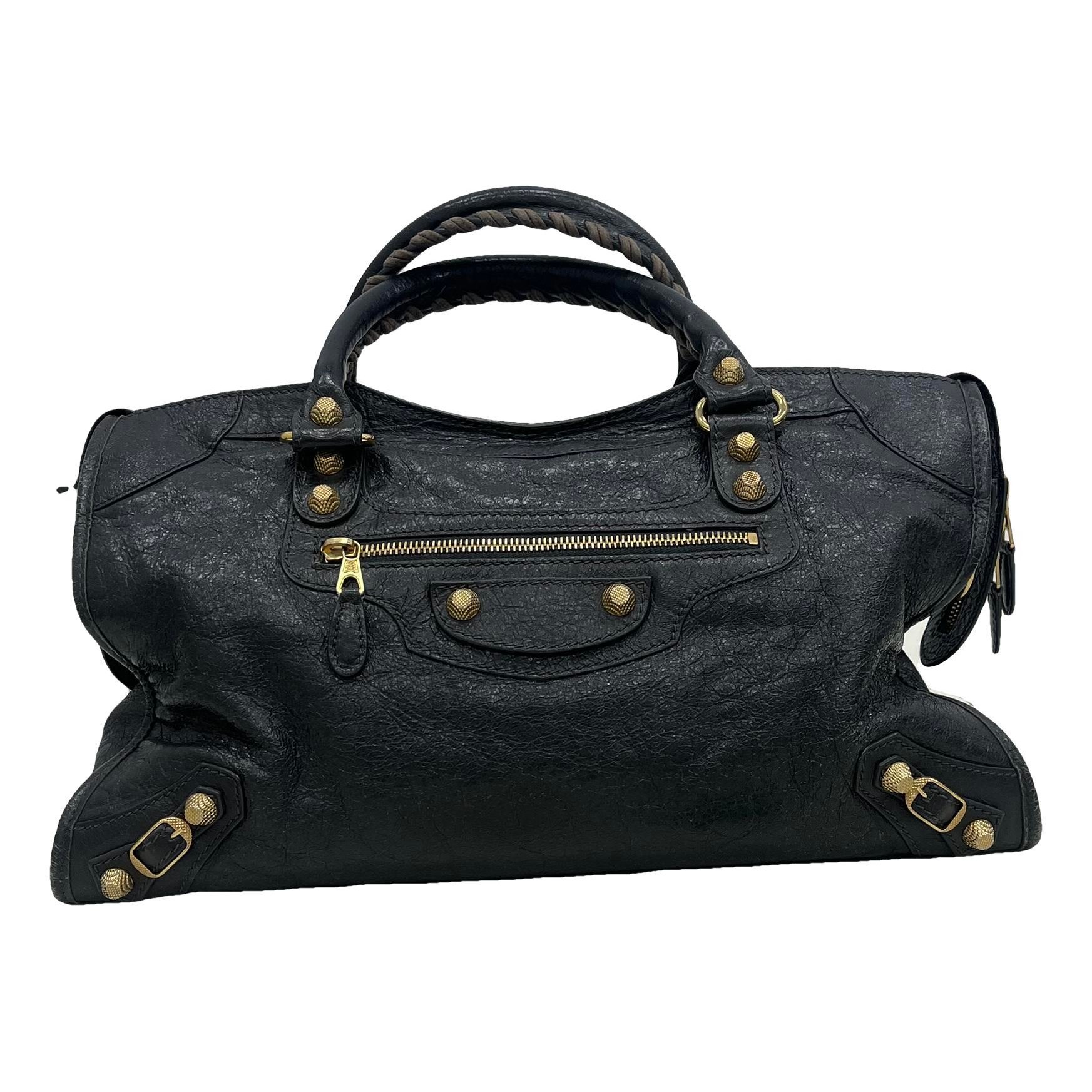 City leather handbag