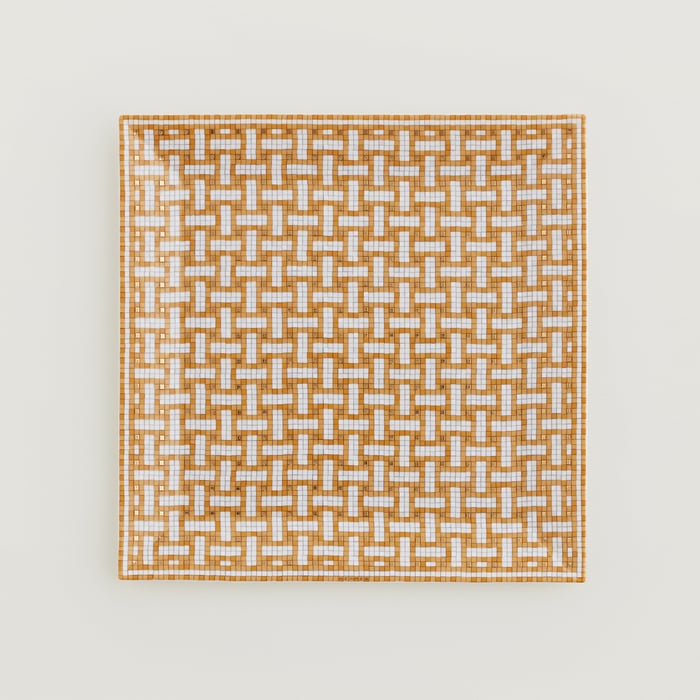 Sans Coloris Mosaique Au 24 Gold Square Plate N°4