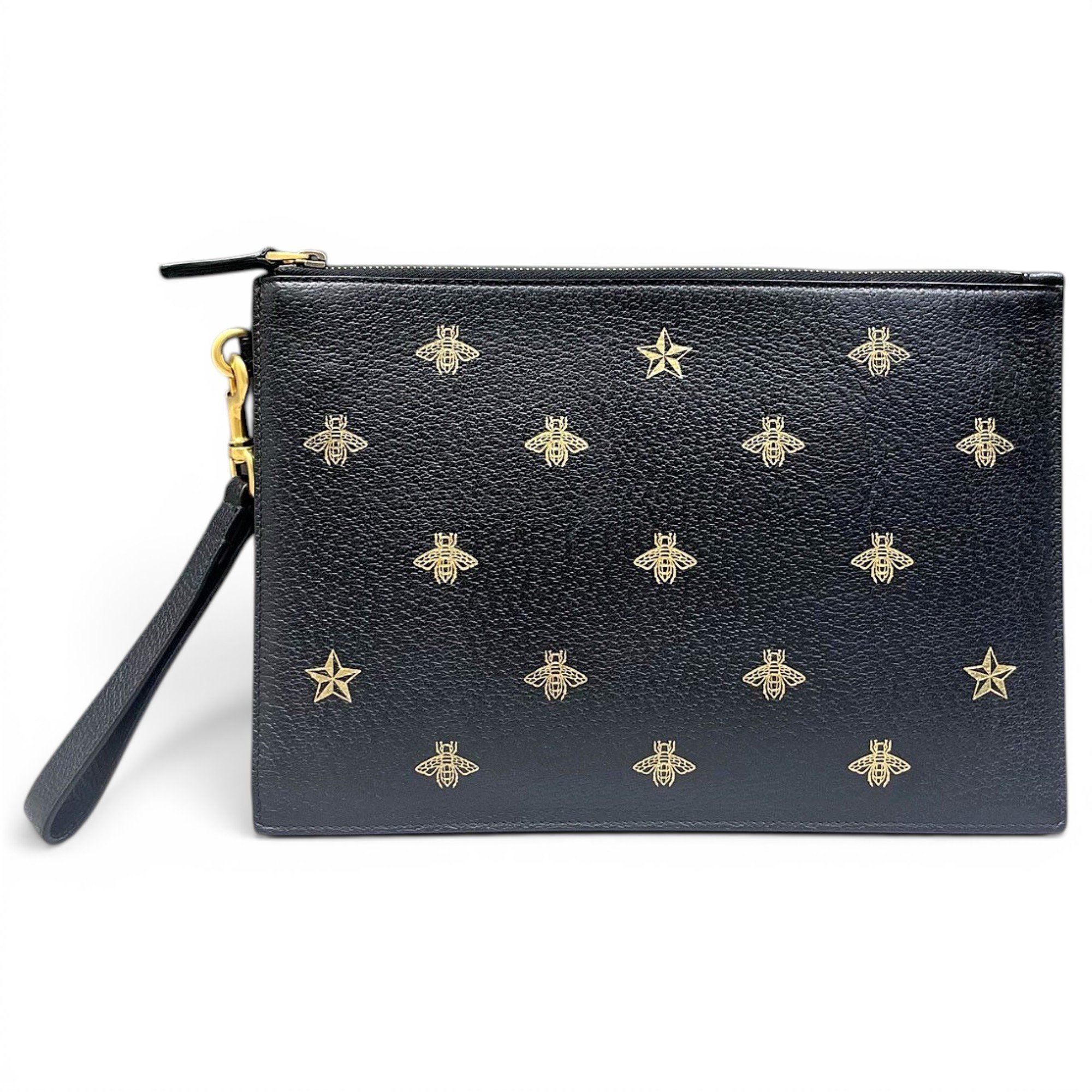 Leather clutch bag