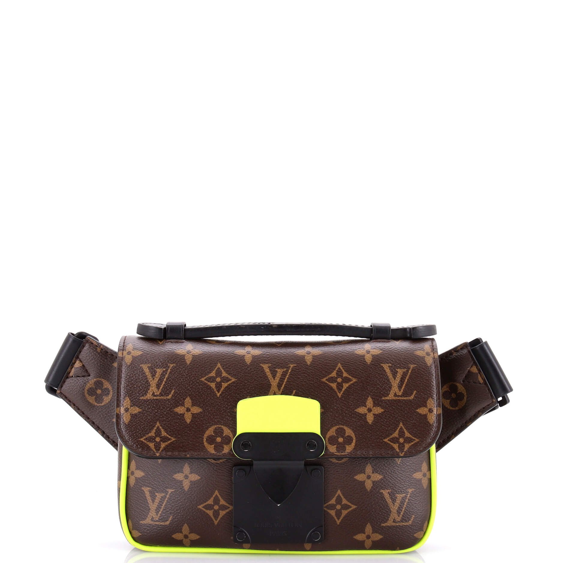 S Lock Sling Bag Macassar Monogram Canvas