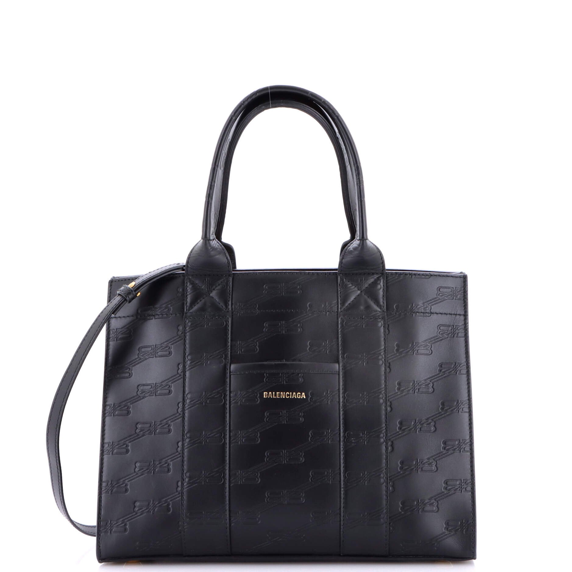 Hardware Tote Embossed Leather Small