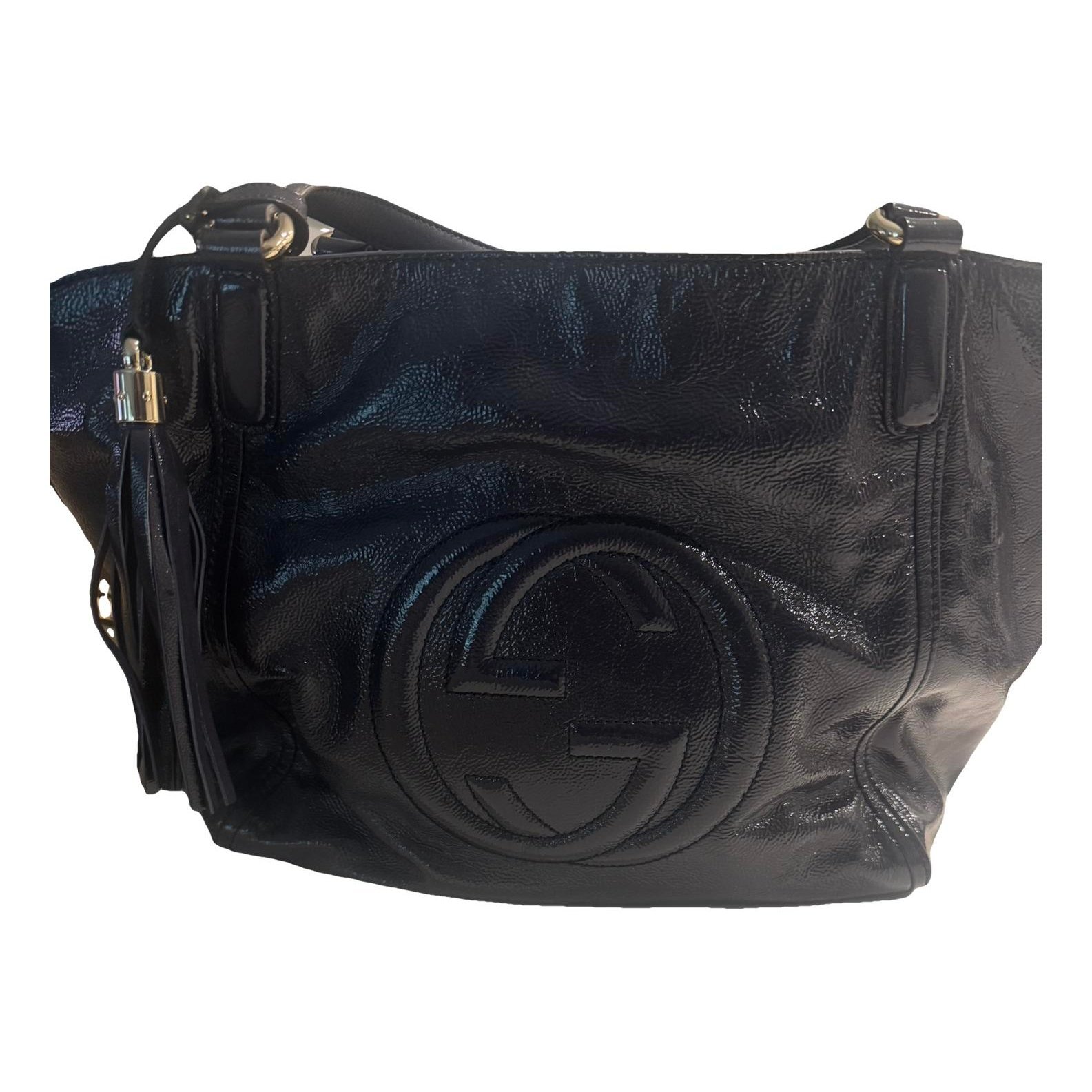 Patent leather handbag