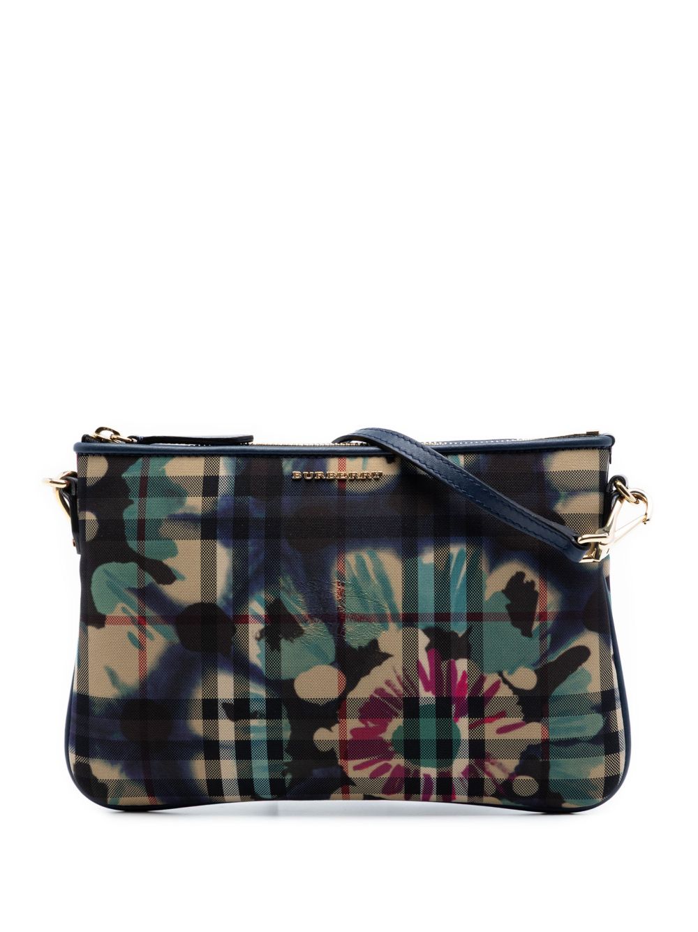 2000-2017 Haymarket Check Canvas Floral Print Peyton crossbody bag
