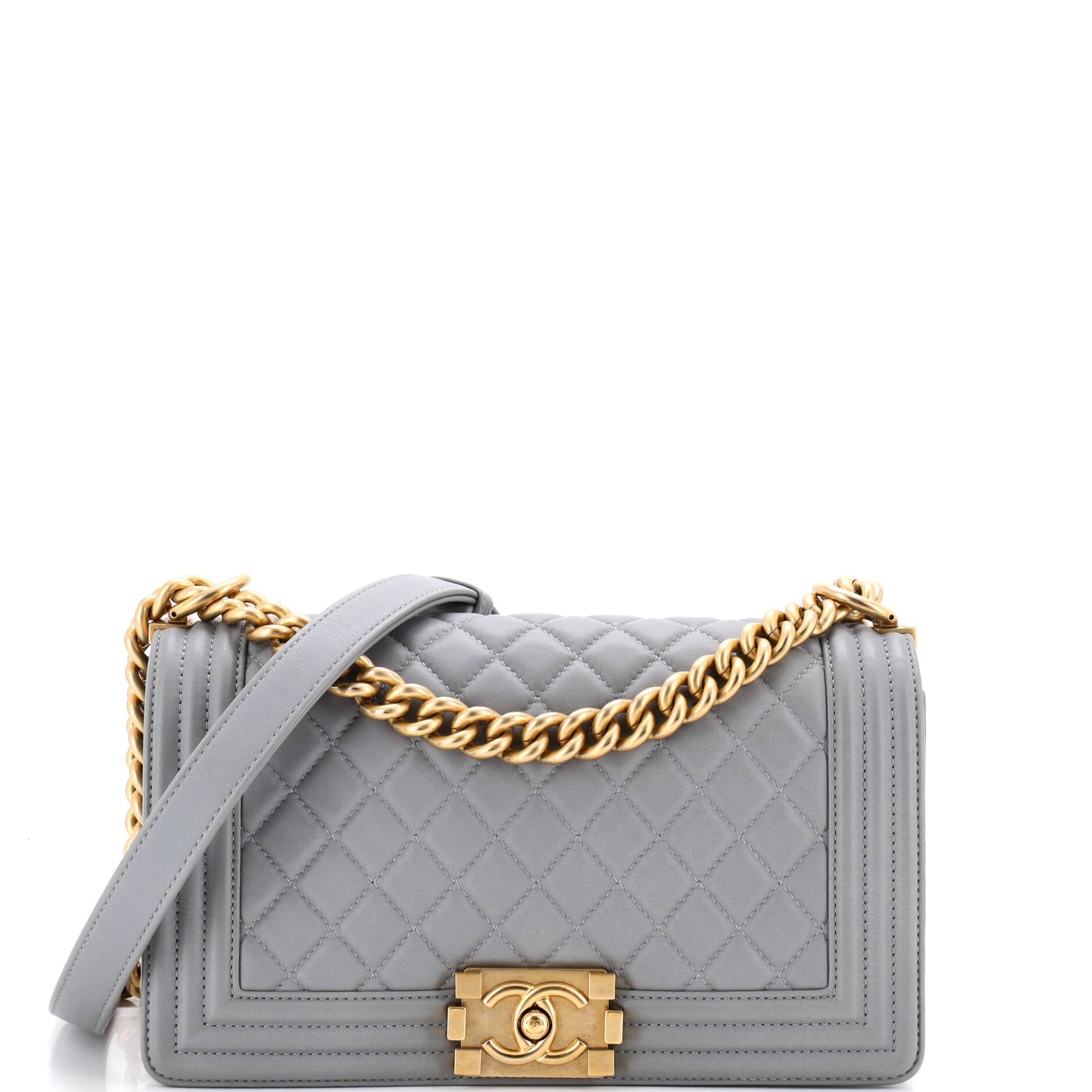 Boy Flap Bag Quilted Calfskin Old Medium
