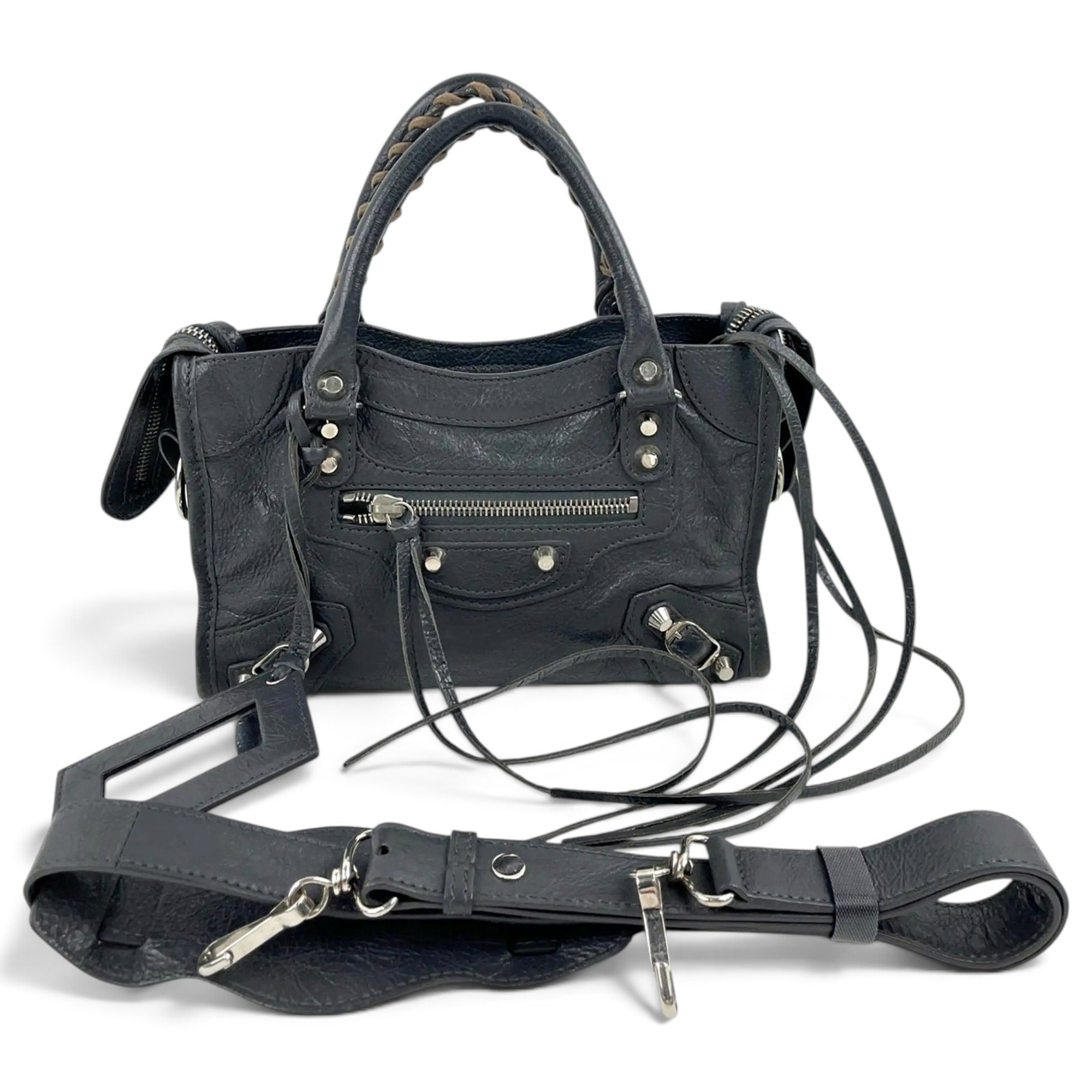 City leather handbag