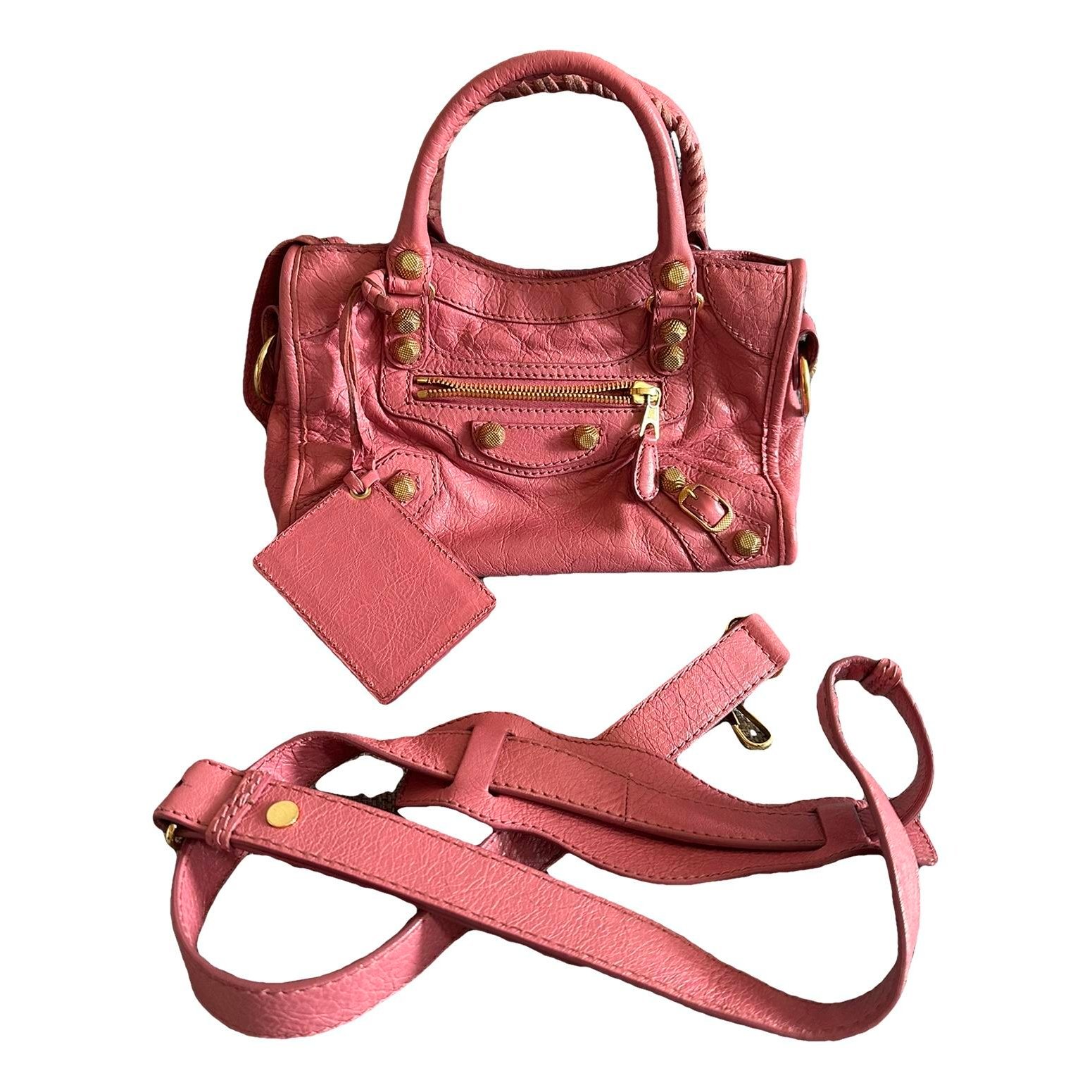 City leather handbag