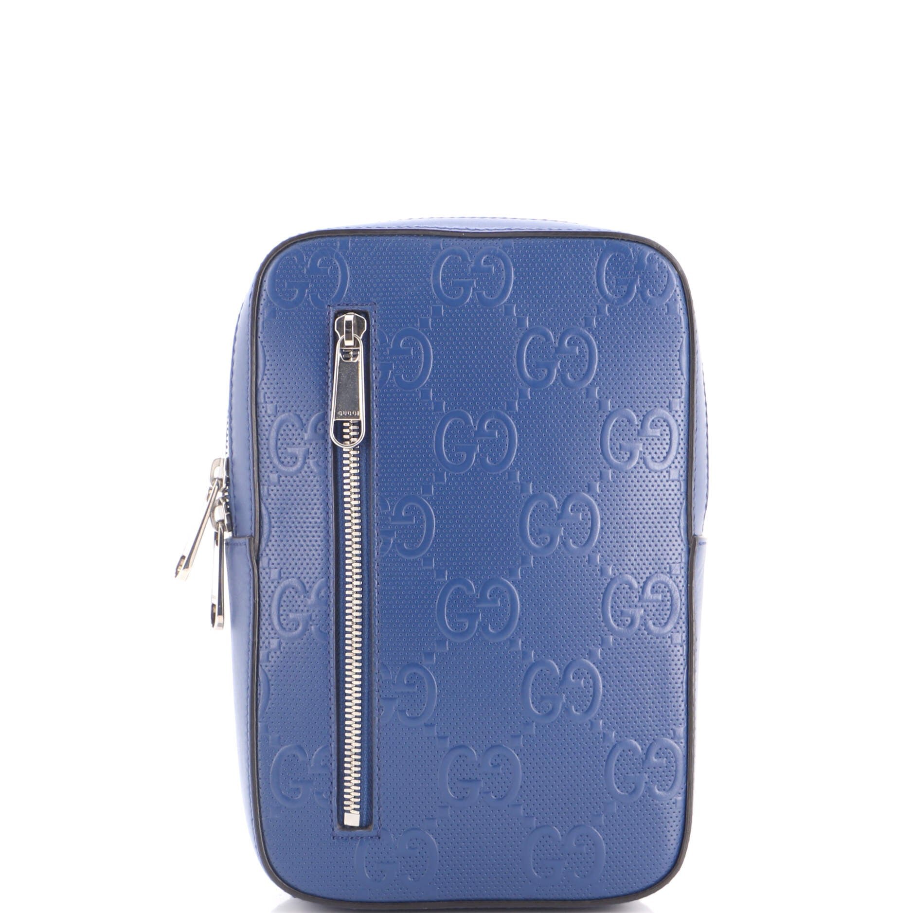 Sling Backpack GG Embossed Perforated Leather