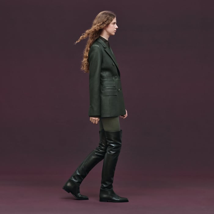 Vert Anglais Wrap Leather Suit Jacket