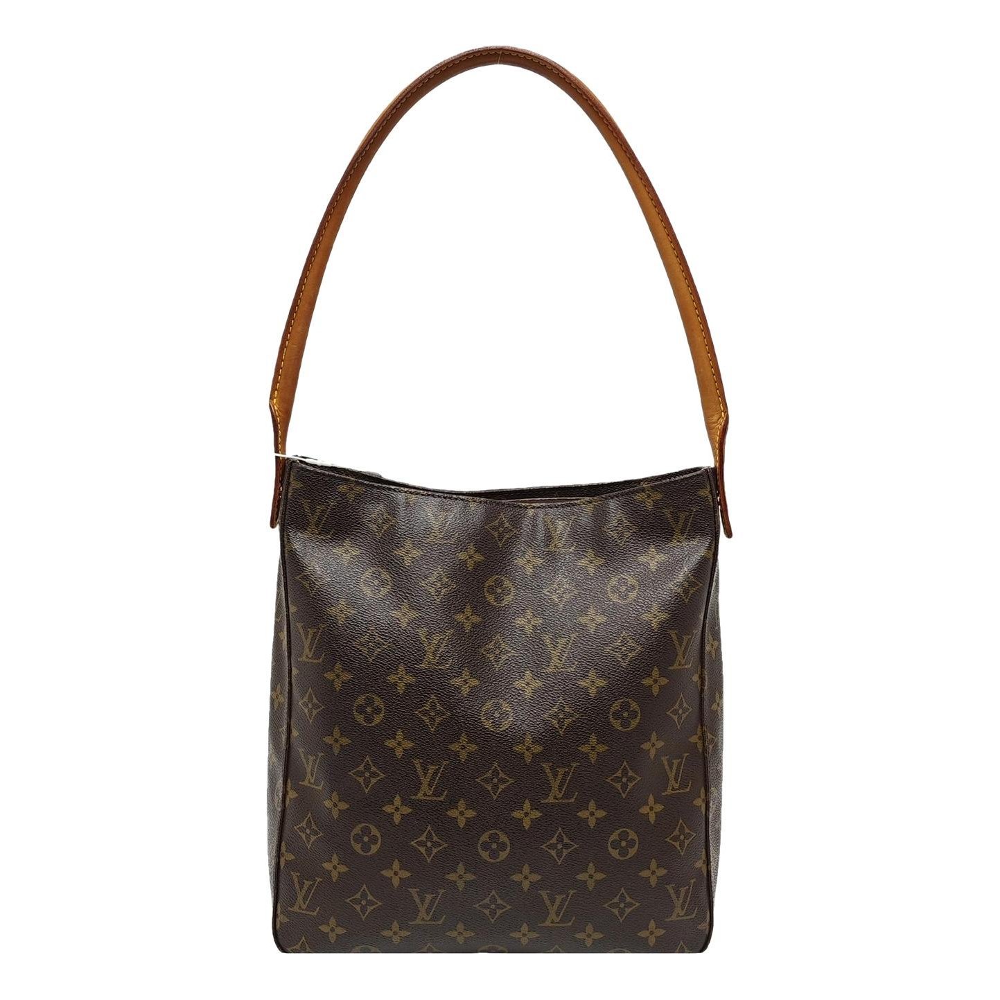 Looping leather handbag