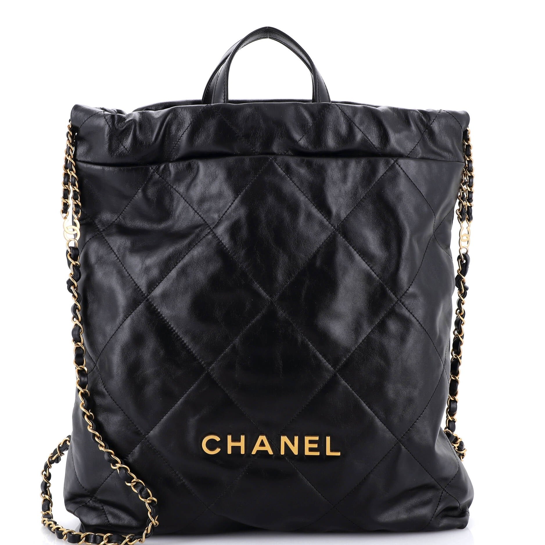 Chanel 22 Chain Backpack Quilted Calfskin Large