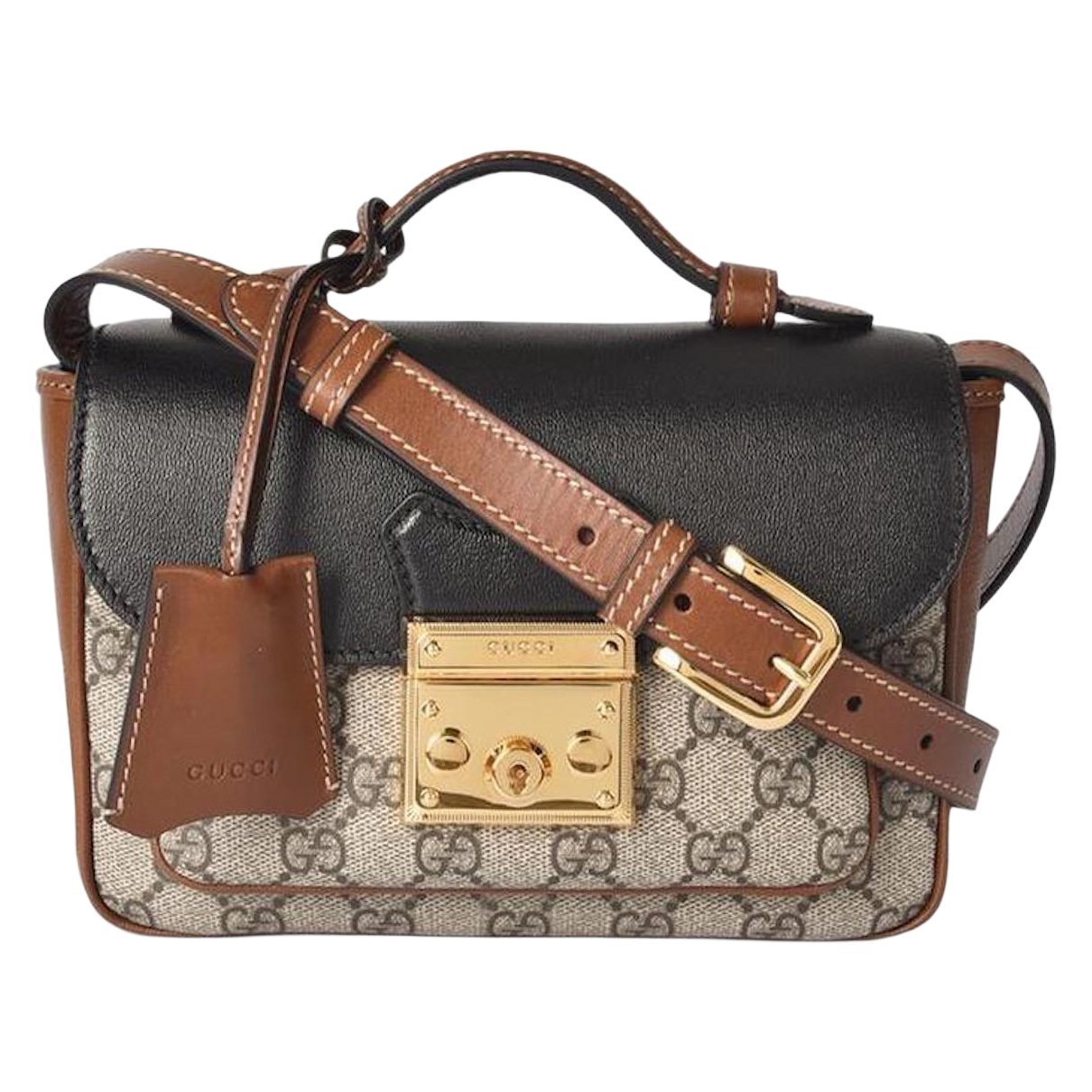 Padlock leather handbag
