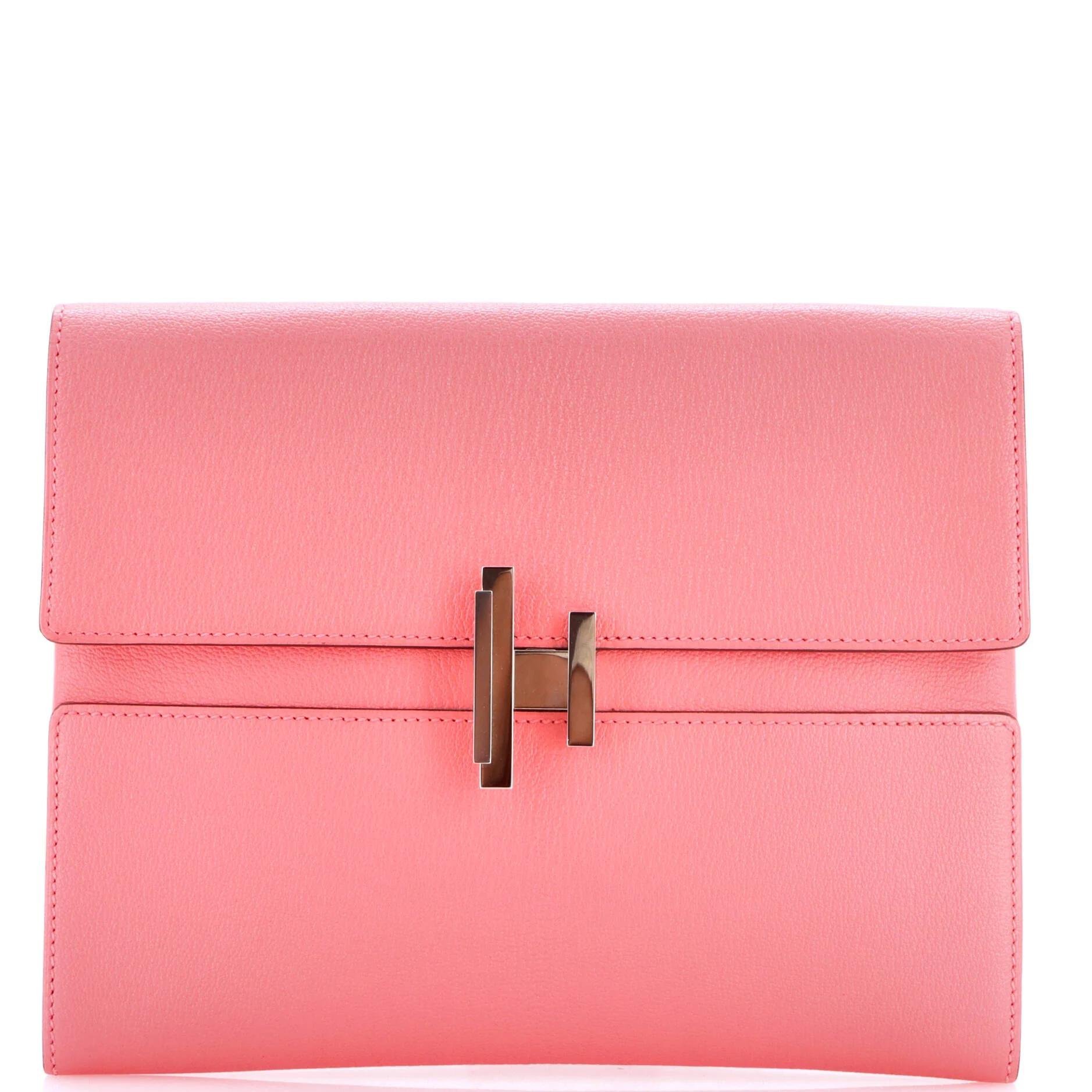 Leather clutch bag